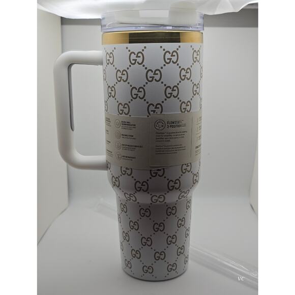 Gucci x Stanley 40oz Quencher H2.0 Tumbler White/Gold with Straw–Limited Edition - Picture 4 of 7